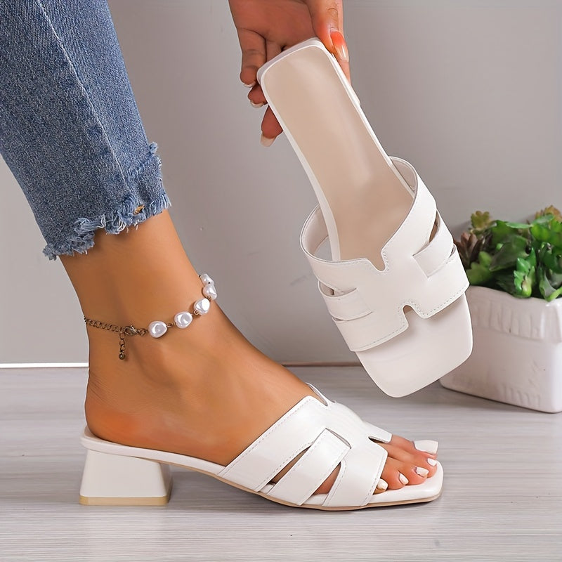 Lina – Cutout Block Heel Slides