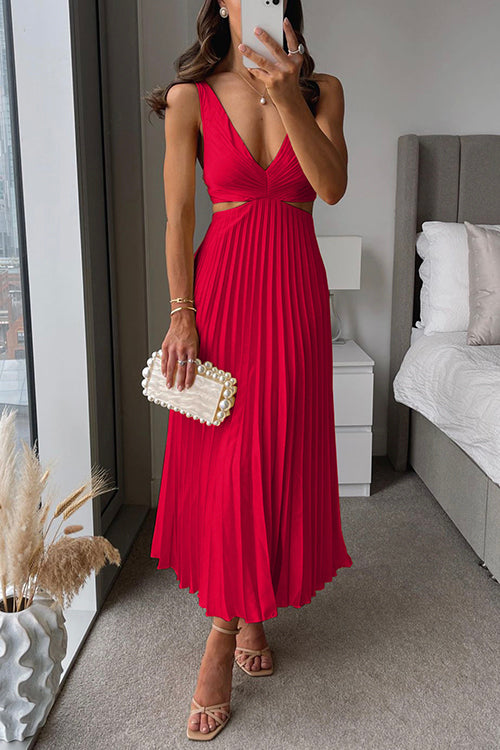 Rhiannon - High Waist V-Neck Long Maxi Dress
