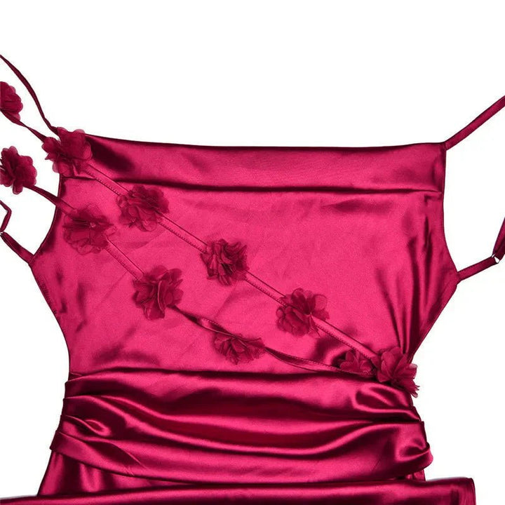 Nina™ Luxurious Silk Party Dress with Ruffles