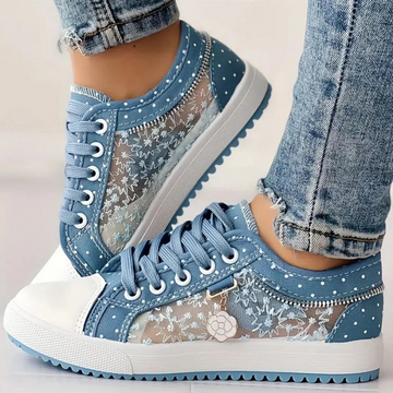 Daisy-Lace Polka Dot Trainers