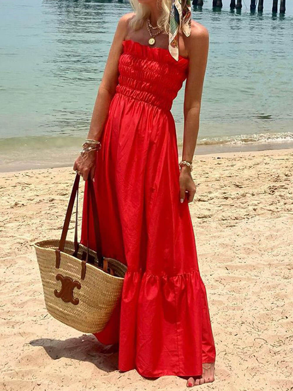 Deborah - Charming Strapless Maxi Dress