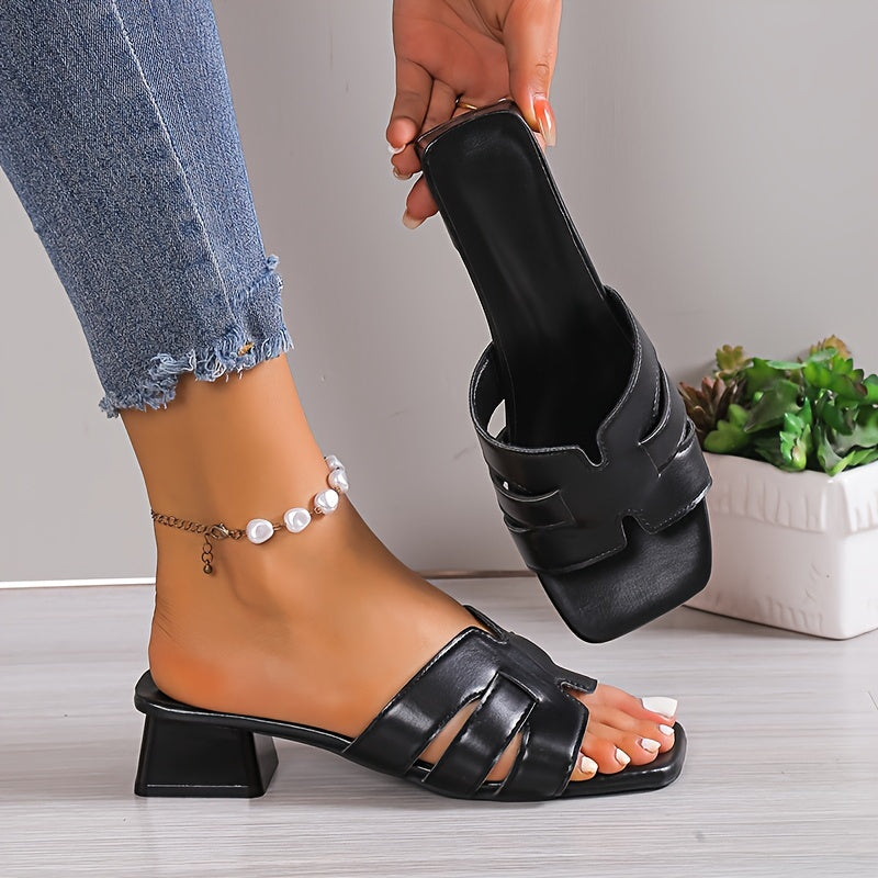 Lina – Cutout Block Heel Slides