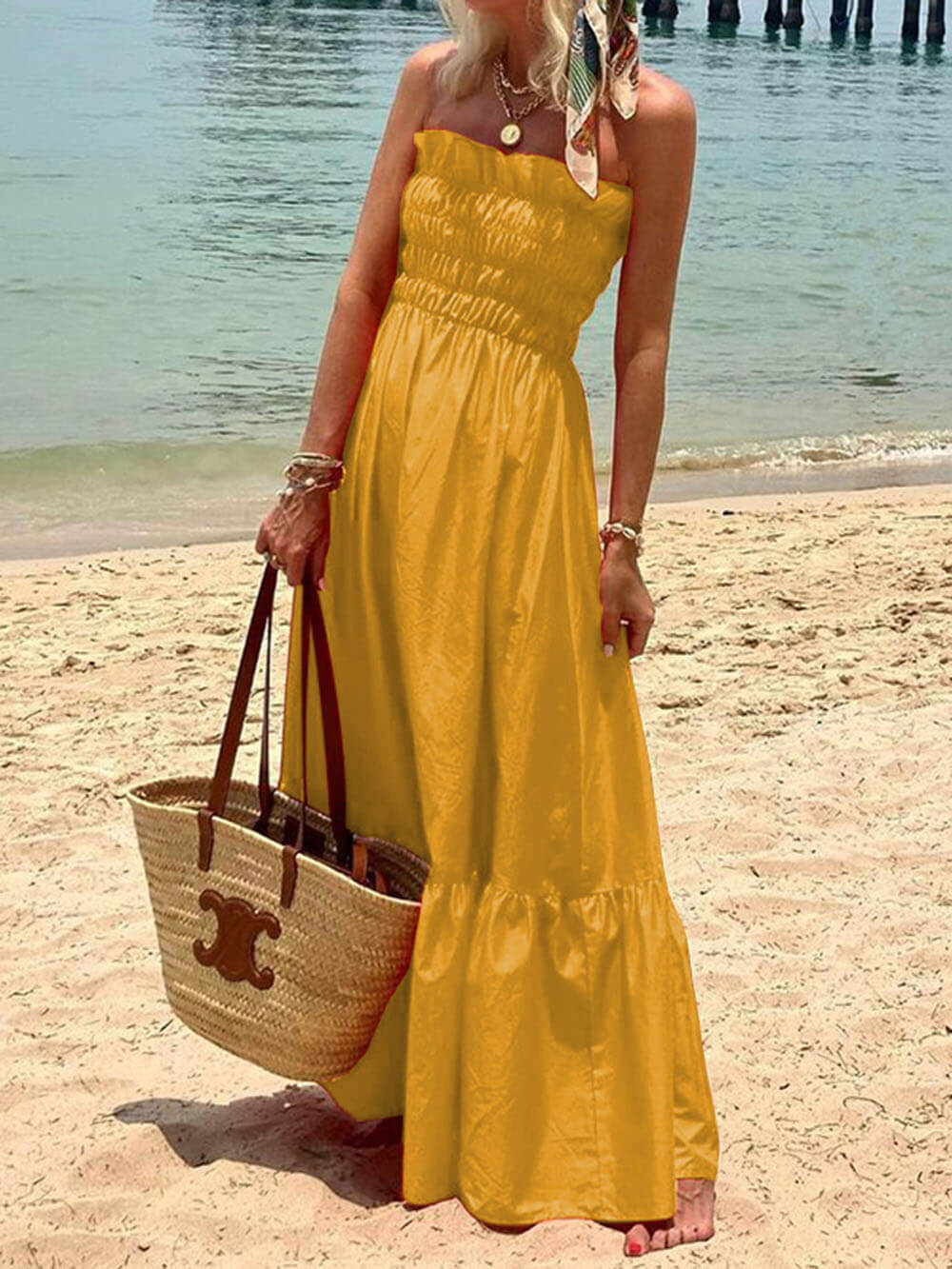 Deborah - Charming Strapless Maxi Dress