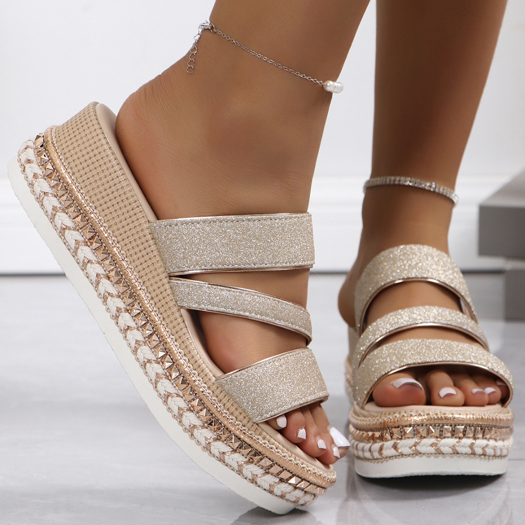 Bella-Sparkle Platform Sandals