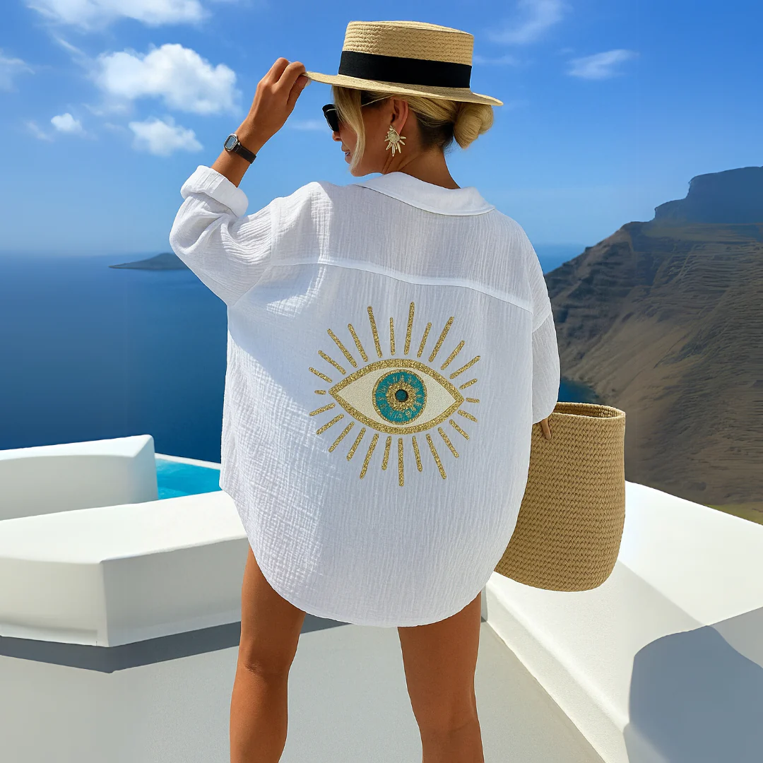 Santorini-Eye Linen Shirt