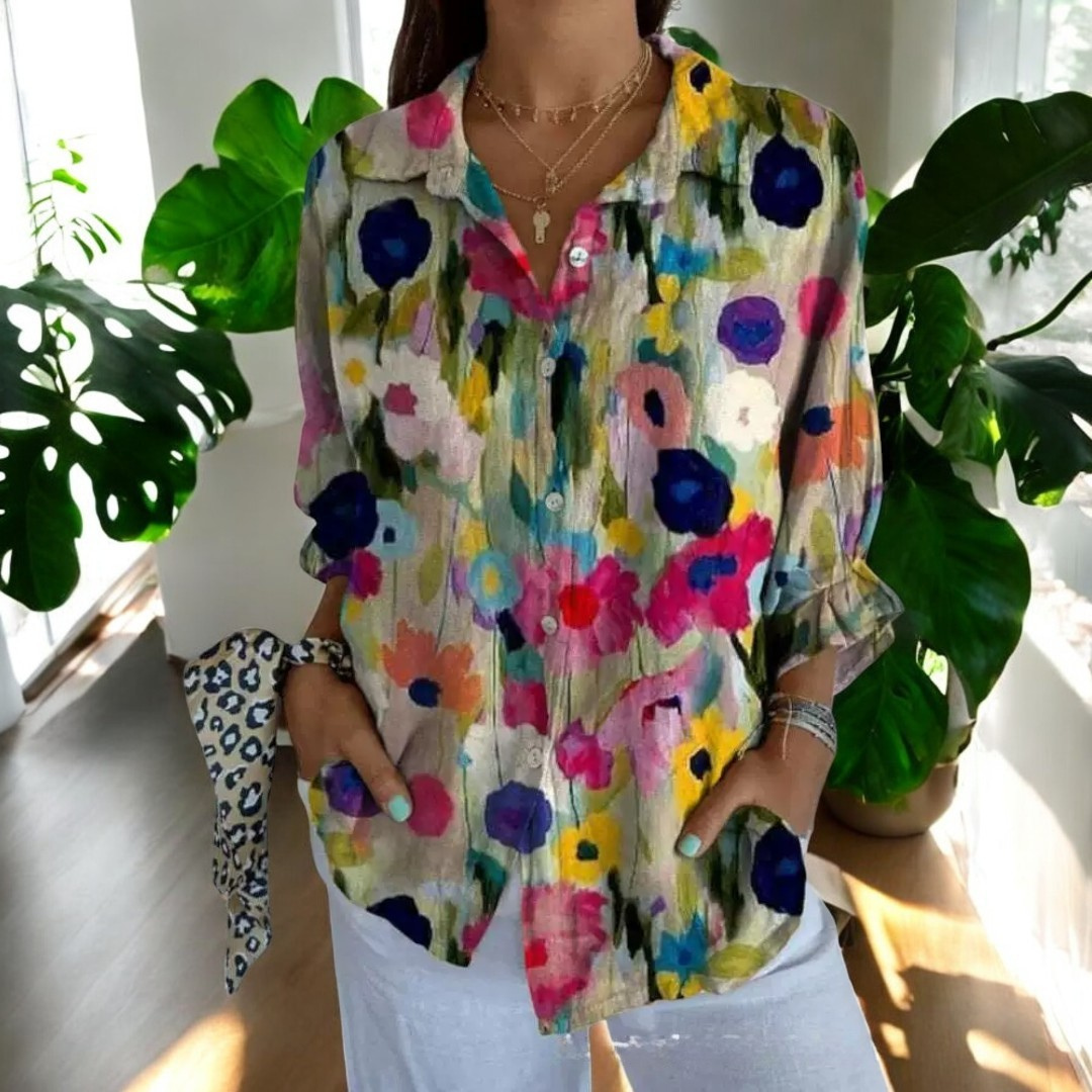 Isabelle – Floral Button Blouse