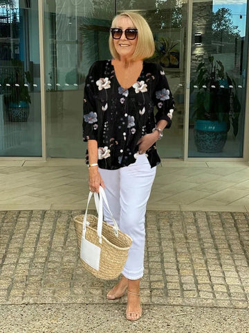 Marian - Floral Button Blouse