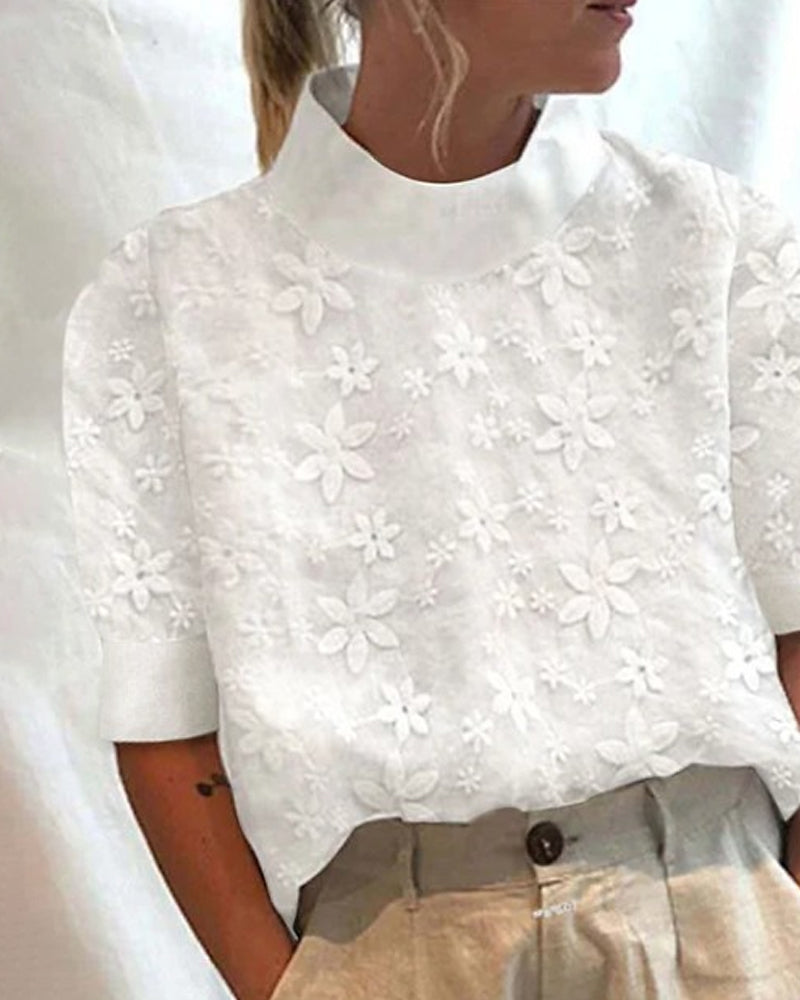 Elise-Floral Textured Blouse