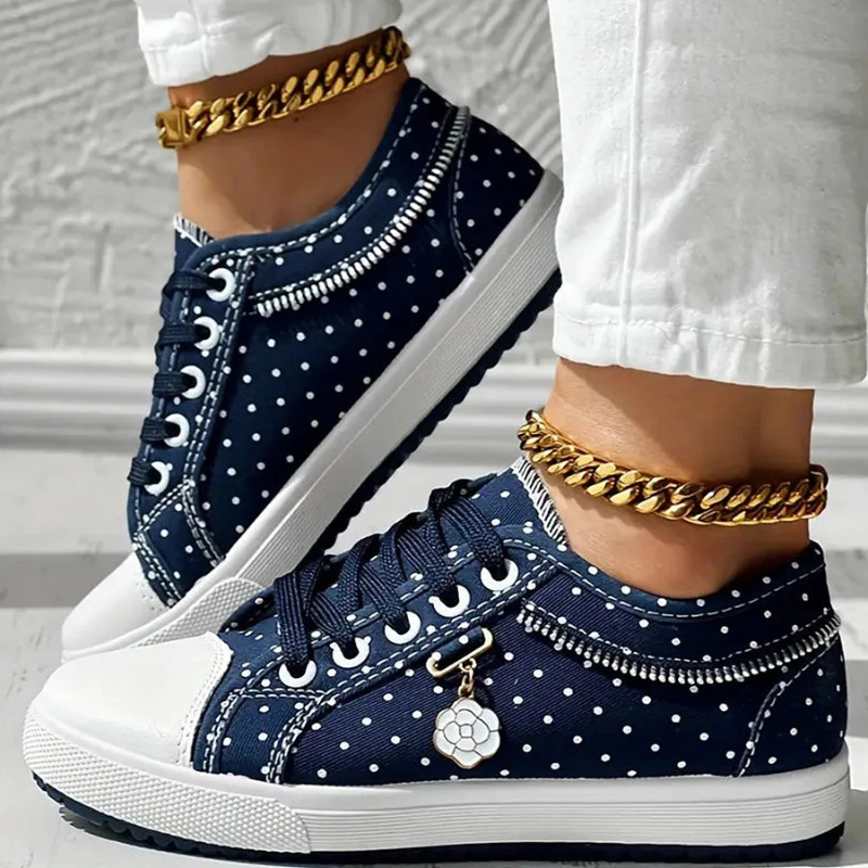 Daisy-Lace Polka Dot Trainers