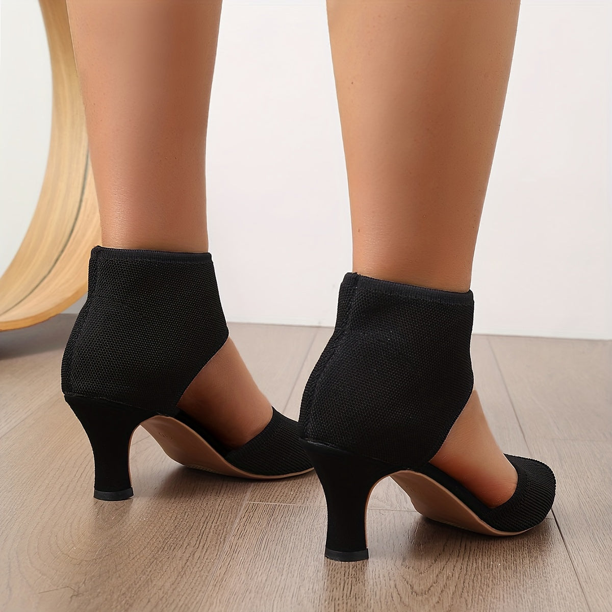 Noelle – Stretch Knit Ankle Heels