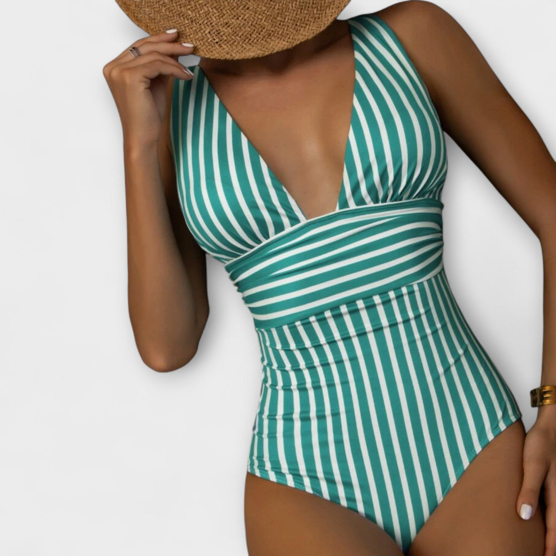 ELENA Striped One-Piece Swimsuit