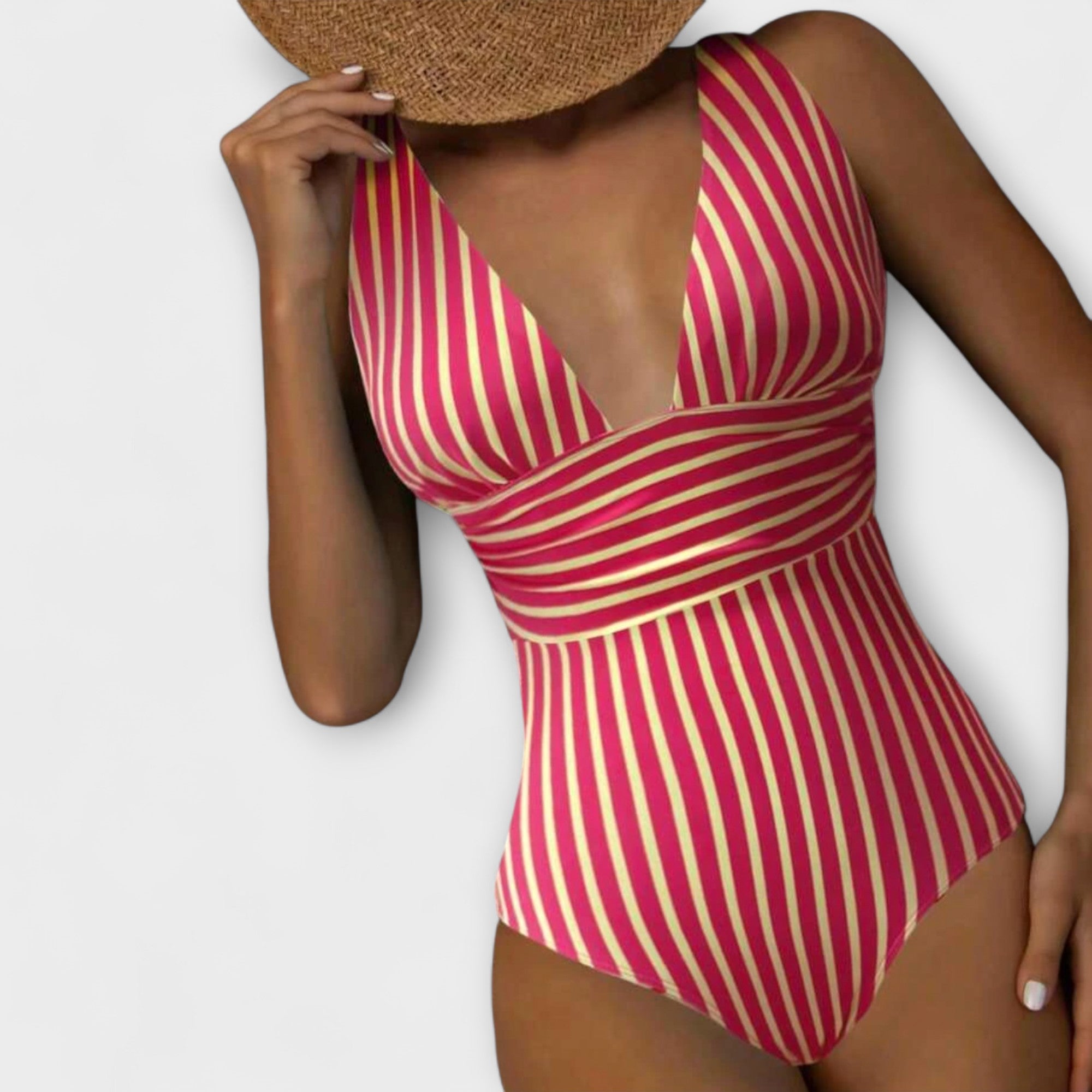 ELENA Striped One-Piece Swimsuit