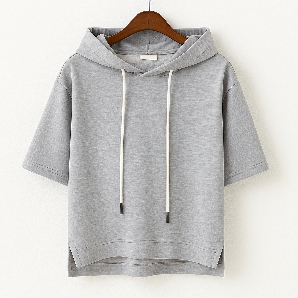 Ashiy - Short Sleeve Hooded Pullover