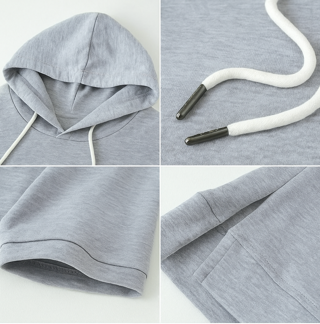 Ashiy - Short Sleeve Hooded Pullover