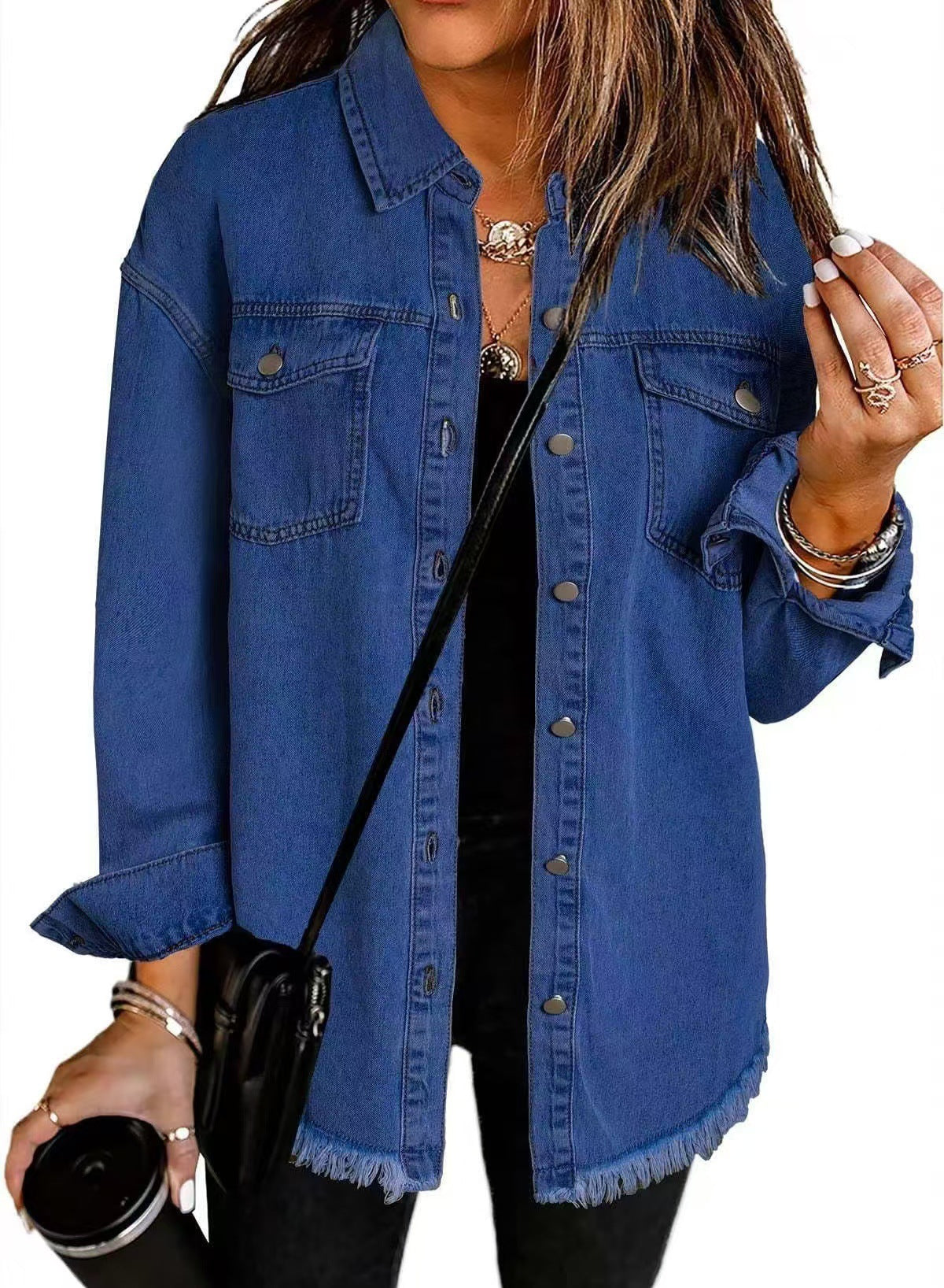 Harper-Denim Button-Up Jacket
