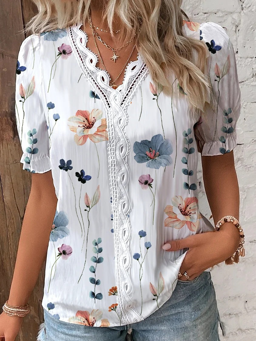 Clara - Embroidered Button Blouse