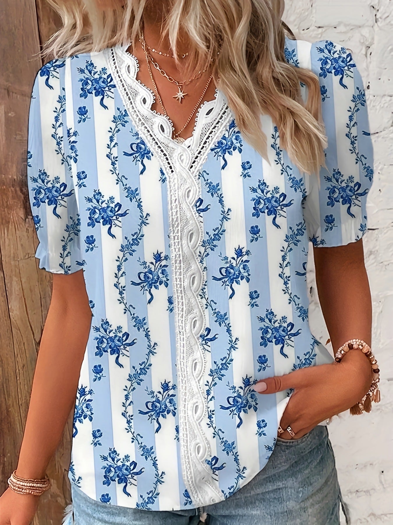 Clara - Embroidered Button Blouse