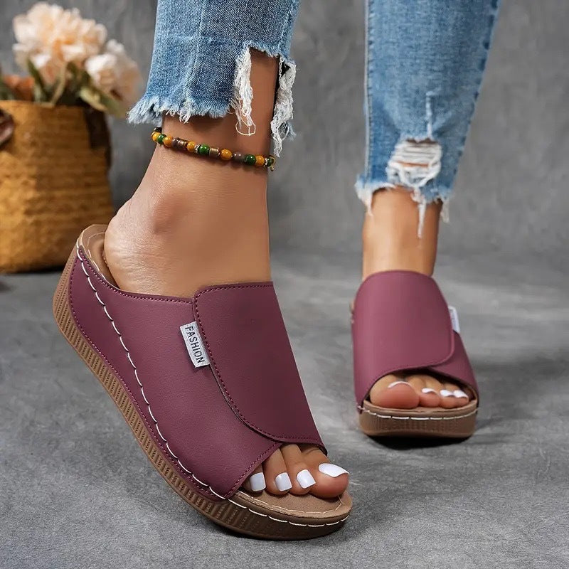 Myra - Comfort Wedge Slide Sandals