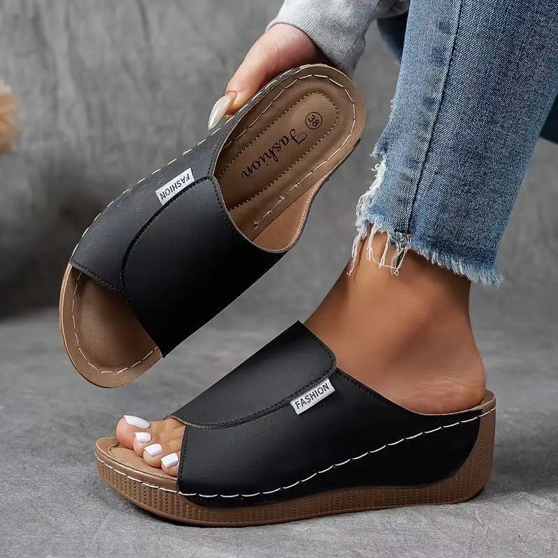 Myra - Comfort Wedge Slide Sandals