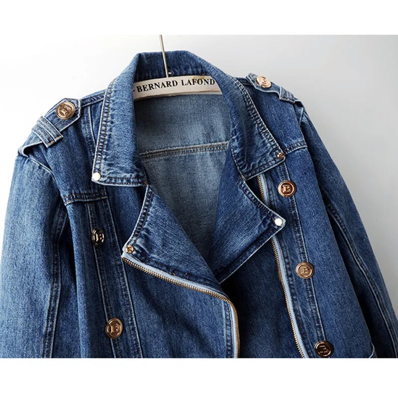 Drew - Cropped Moto Accent Jacket