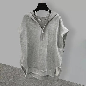 Jemma - Zip-Neck Relaxed Hoodie Top