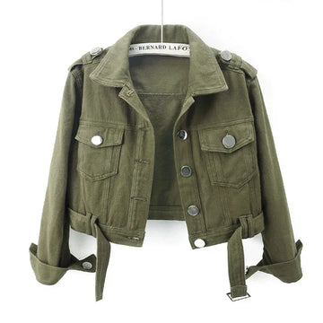Romi - Cropped Cotton Utility Jacket