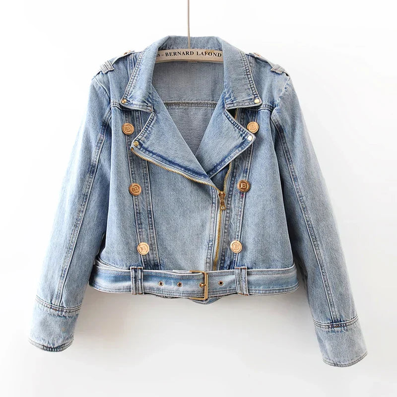 Drew - Cropped Moto Accent Jacket