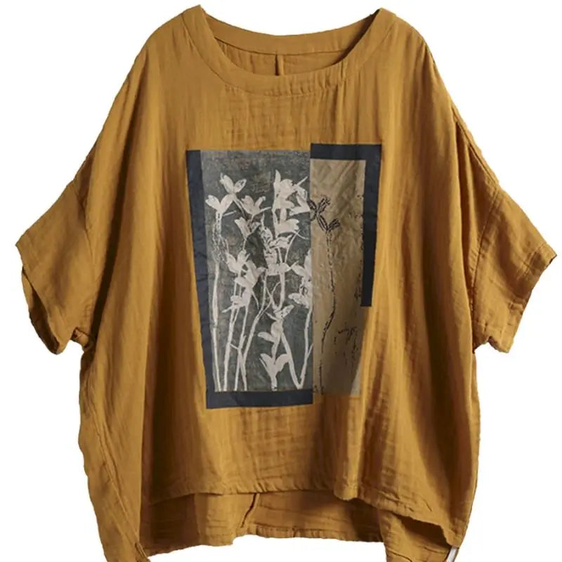 Heart – Oversized Printed Batwing Top