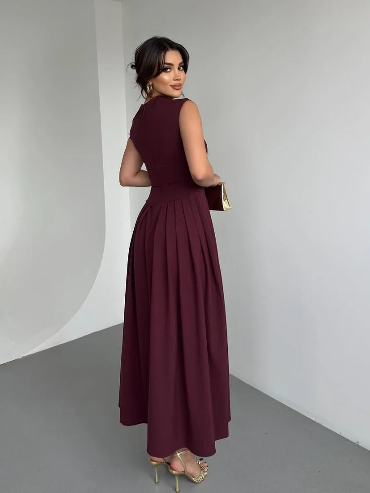 Aria | Pleated A-Line Evening Dress