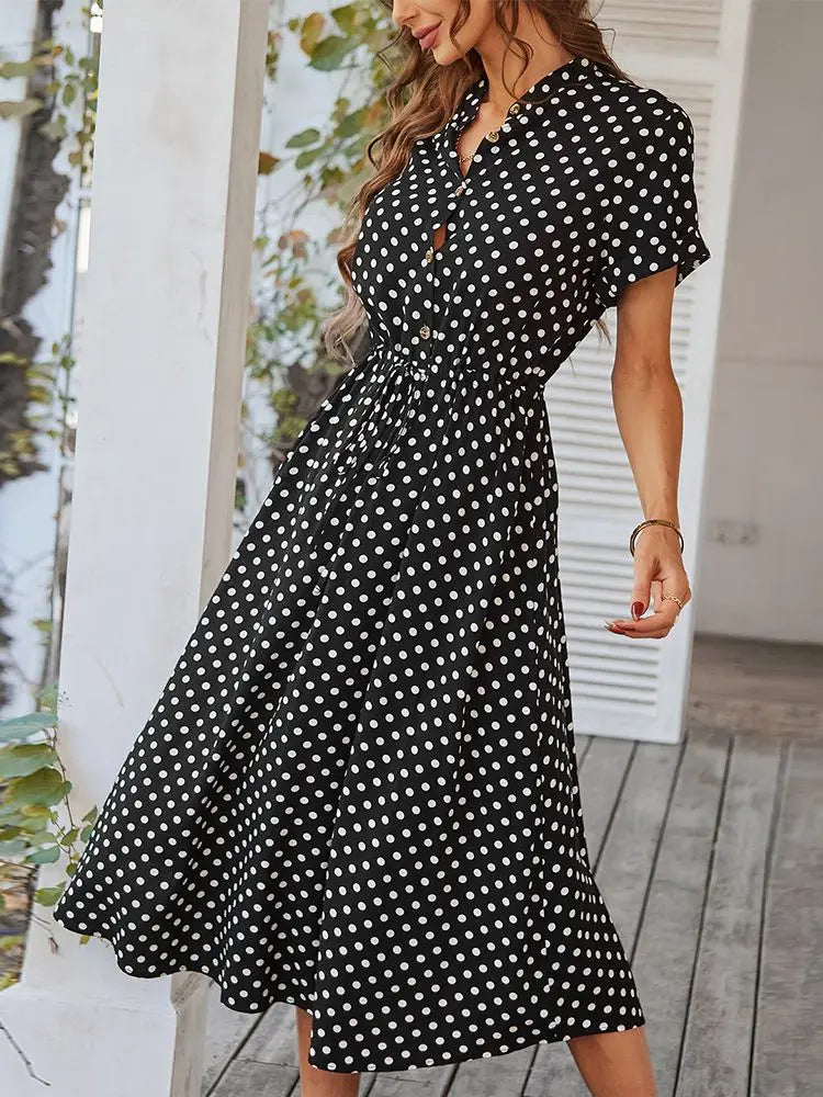 Dotarie™ Polka Midi Shirt Dress