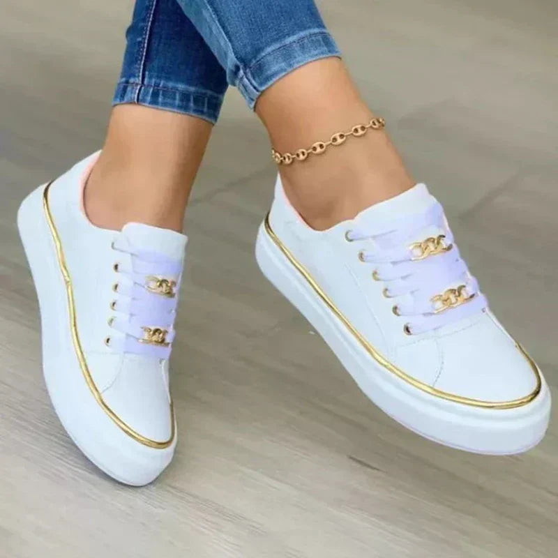 Kate-Luxe Chain Accent Sneakers