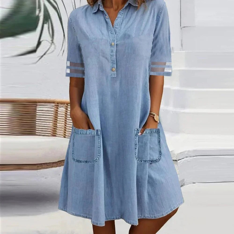 Harper-Denim Pocket Shirt Dress