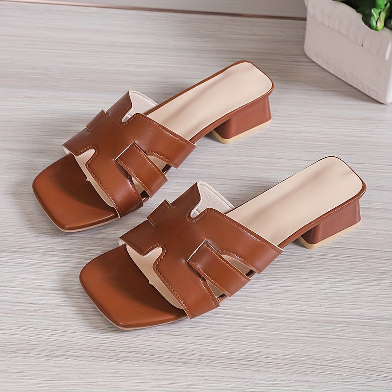 Lina – Cutout Block Heel Slides