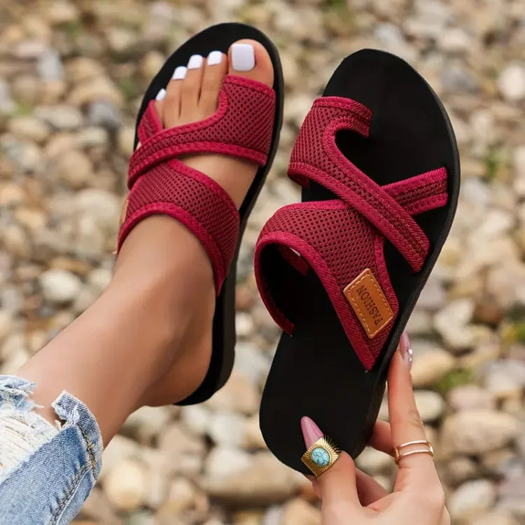 Elina-Criss-Cross Comfort Slides