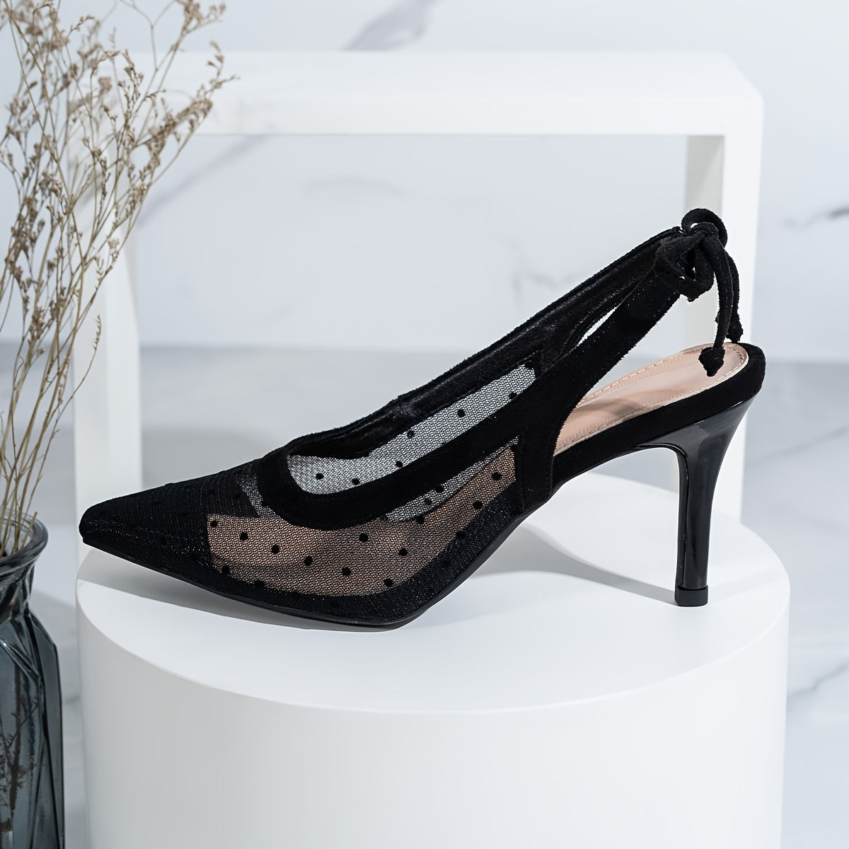 Dahlia – Mesh Slingback Heels