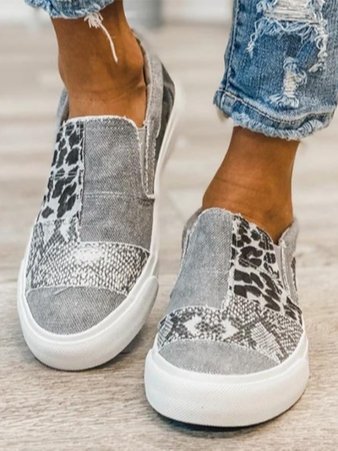 Gwen-Patchwork Slip-On Sneakers