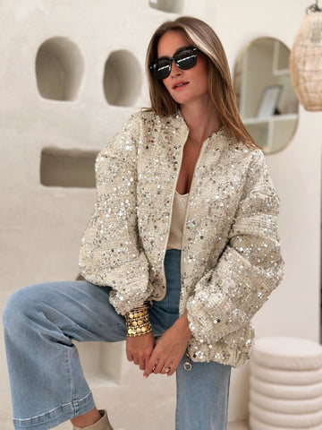 Mickaela – Sequin Bomber Jacket