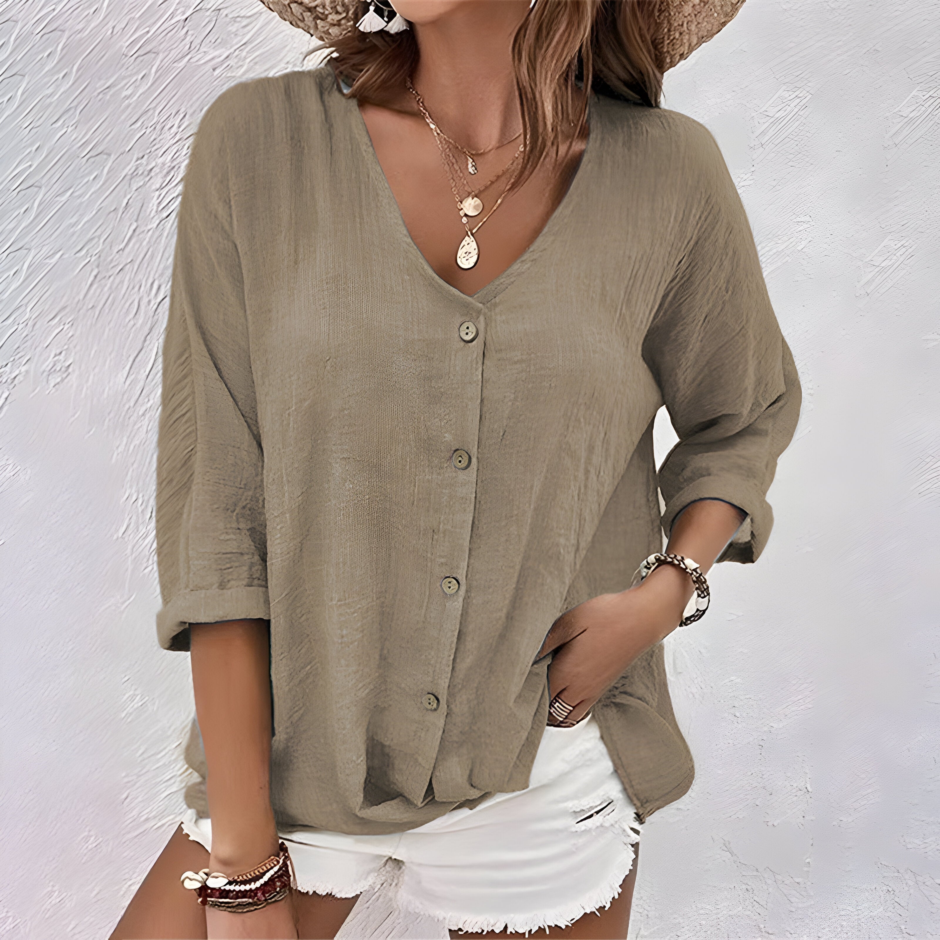 Harper – Relaxed Everyday Button Blouse