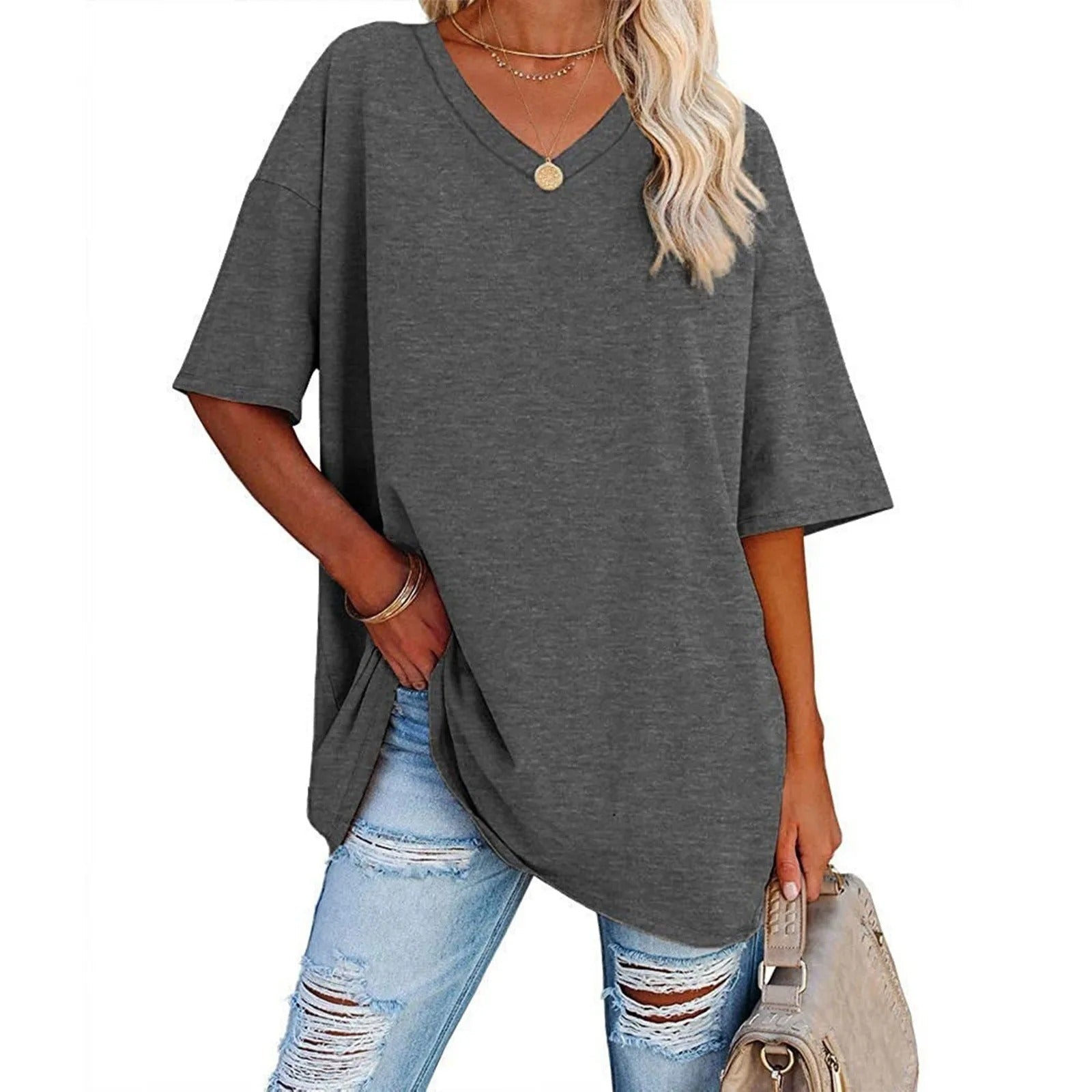 Ressa - Oversized Everyday V-Neck Tee