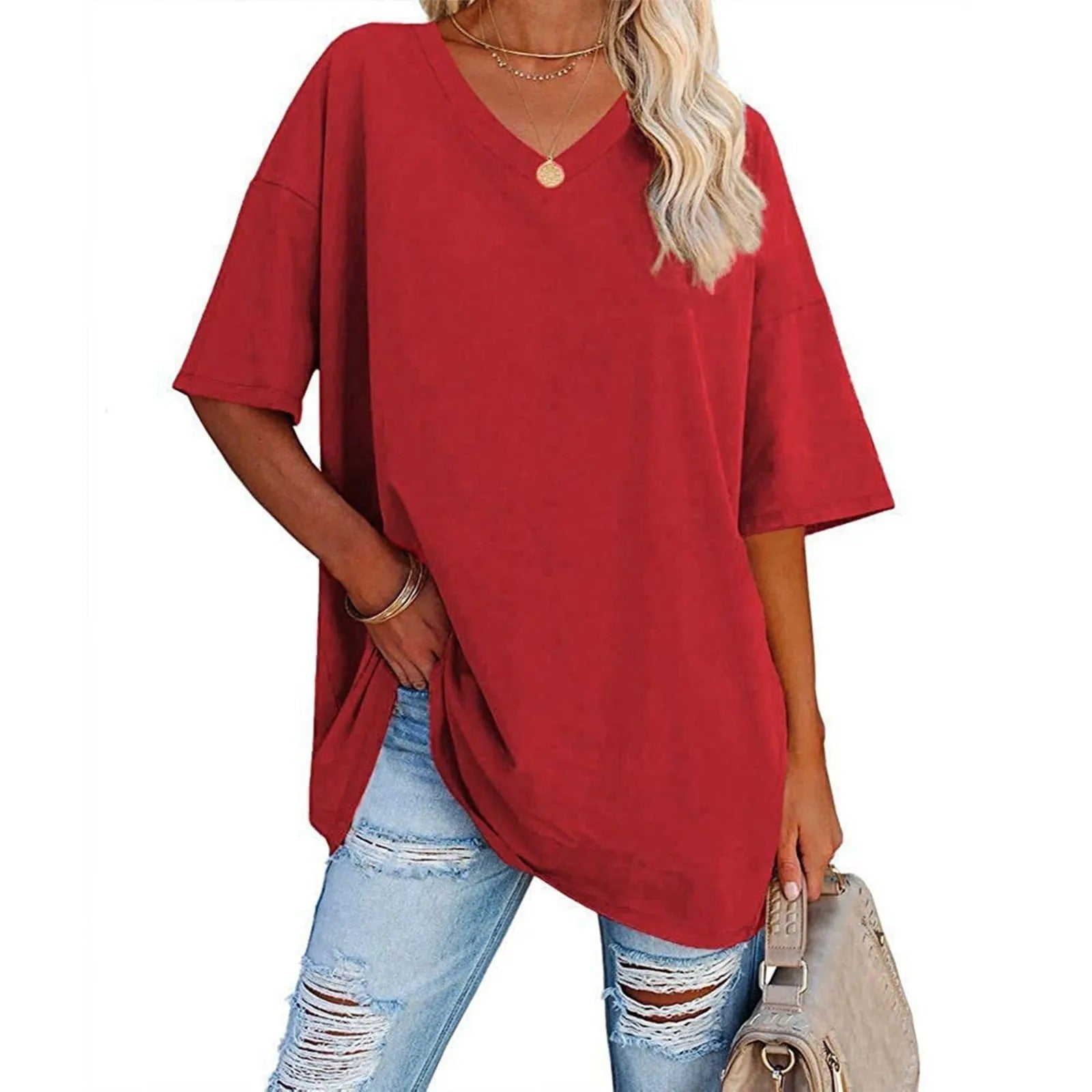 Ressa - Oversized Everyday V-Neck Tee