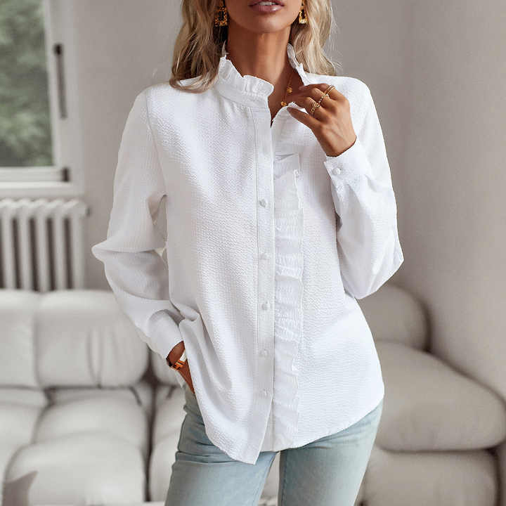 Isabelle – Ruffled Button-Up Blouse