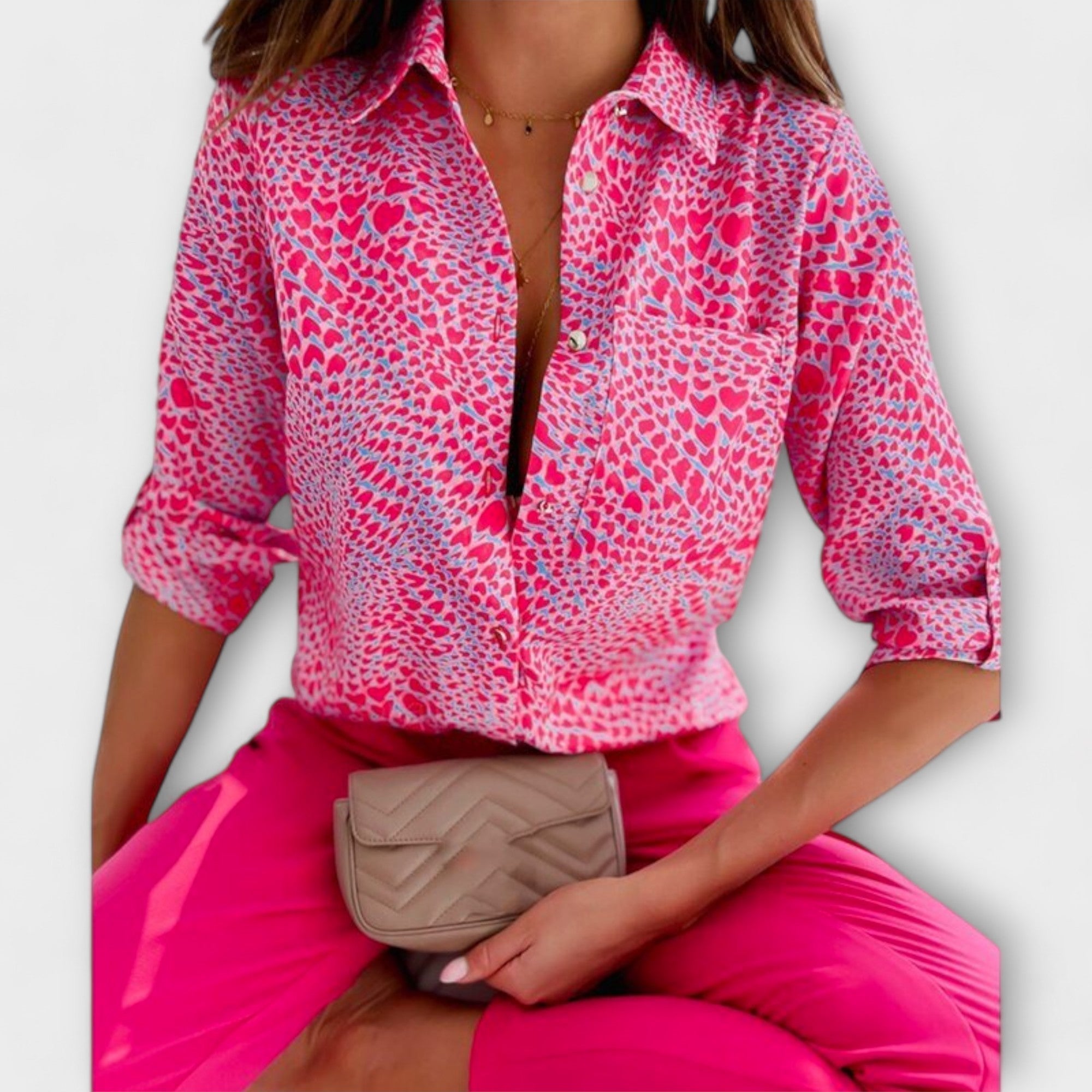 Capri-Mosaic Collared Blouse