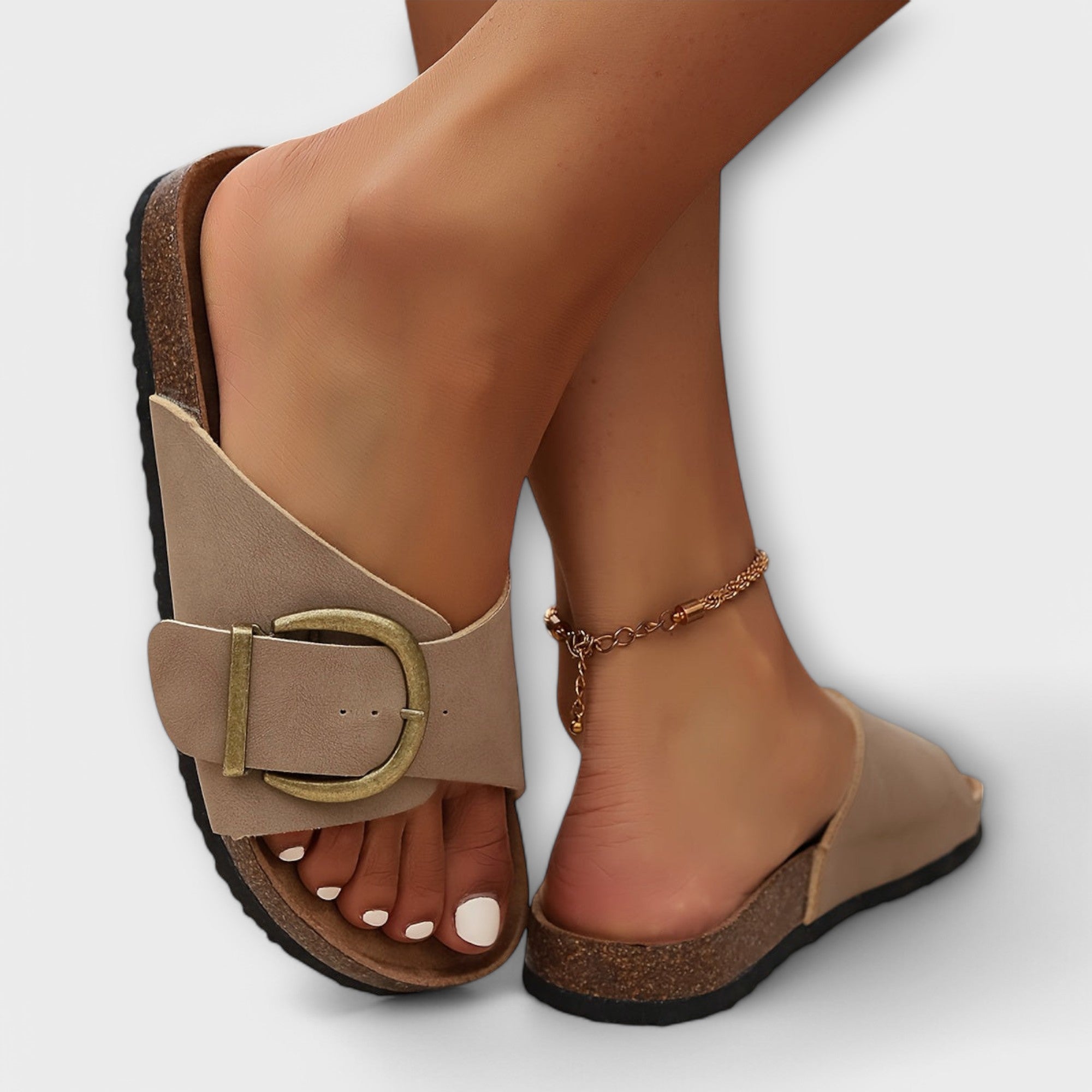 Margie | Women's Buckle Strap Cork Sandals