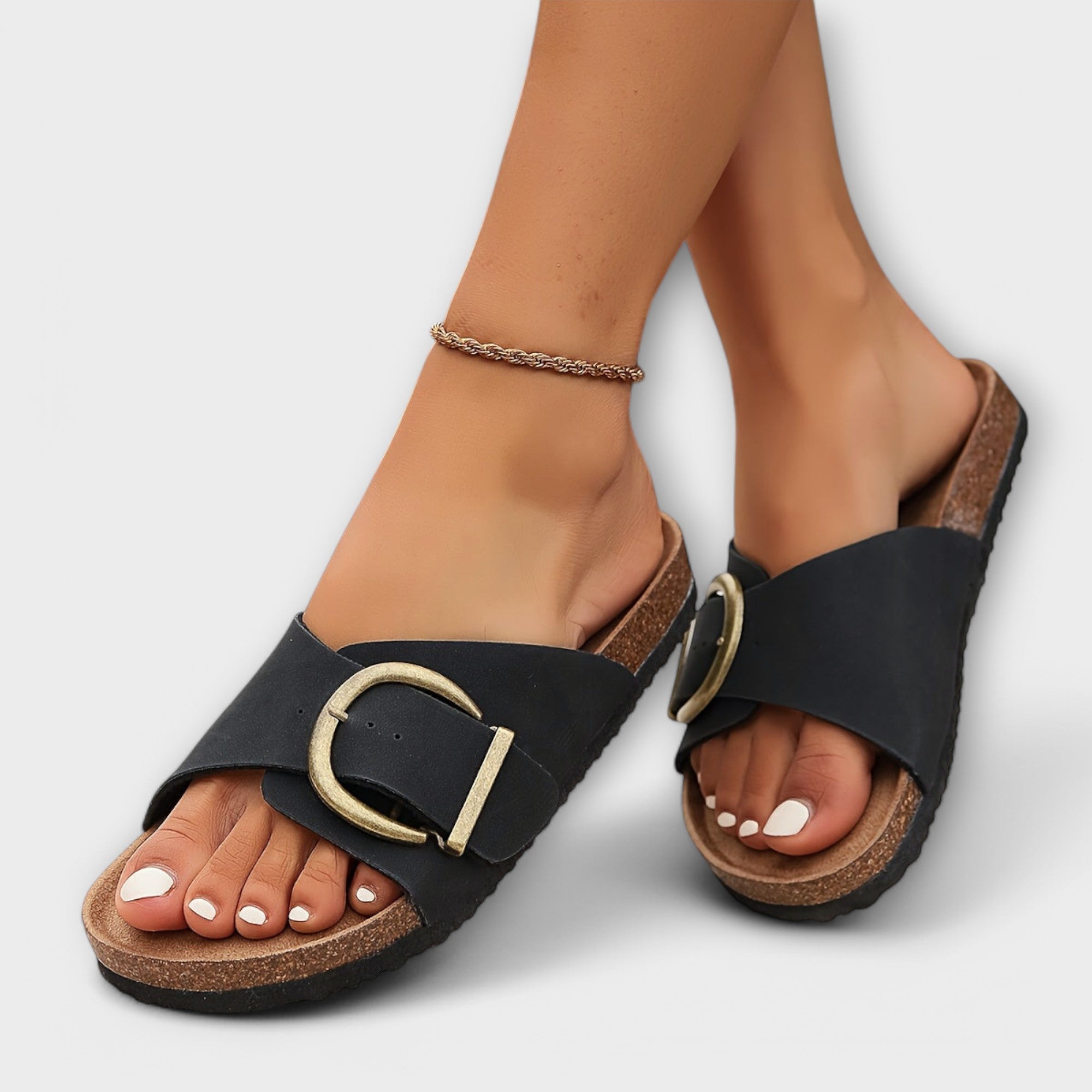 Margie | Women's Buckle Strap Cork Sandals