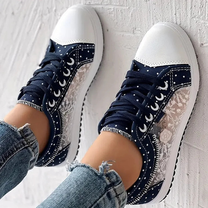 Daisy-Lace Polka Dot Trainers