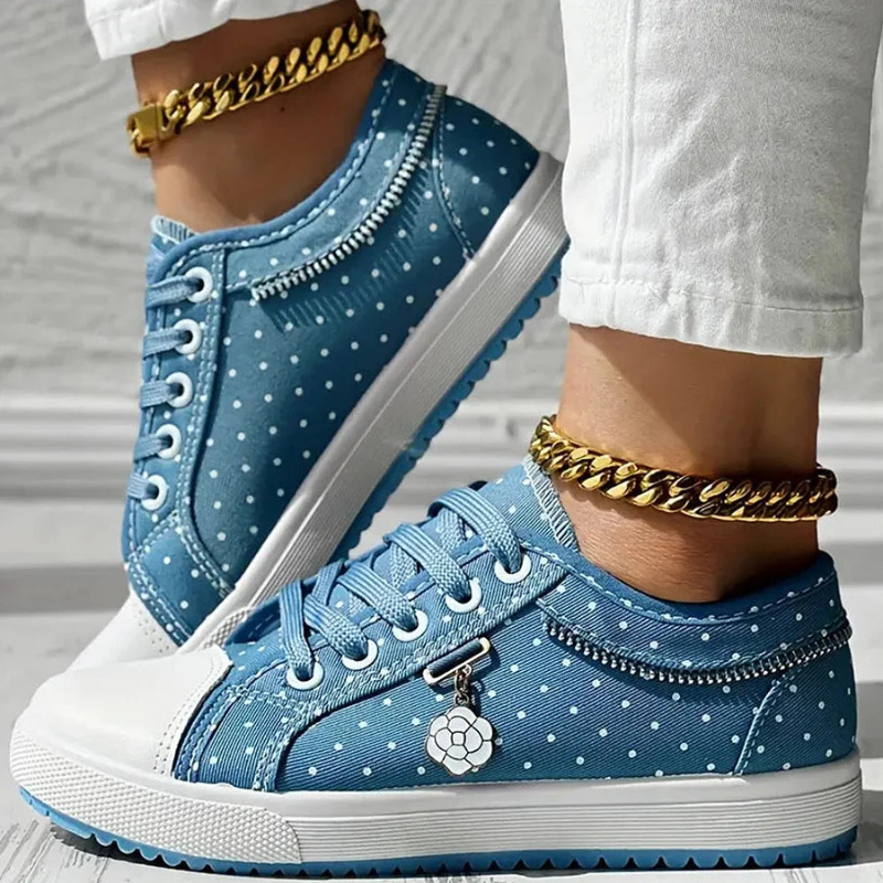 Daisy-Lace Polka Dot Trainers