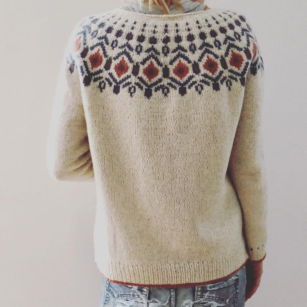 Judy | Women's Chunky Knit Sweater with Geometric Pattern