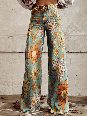 Macy - Floral Happiness Flare Pants