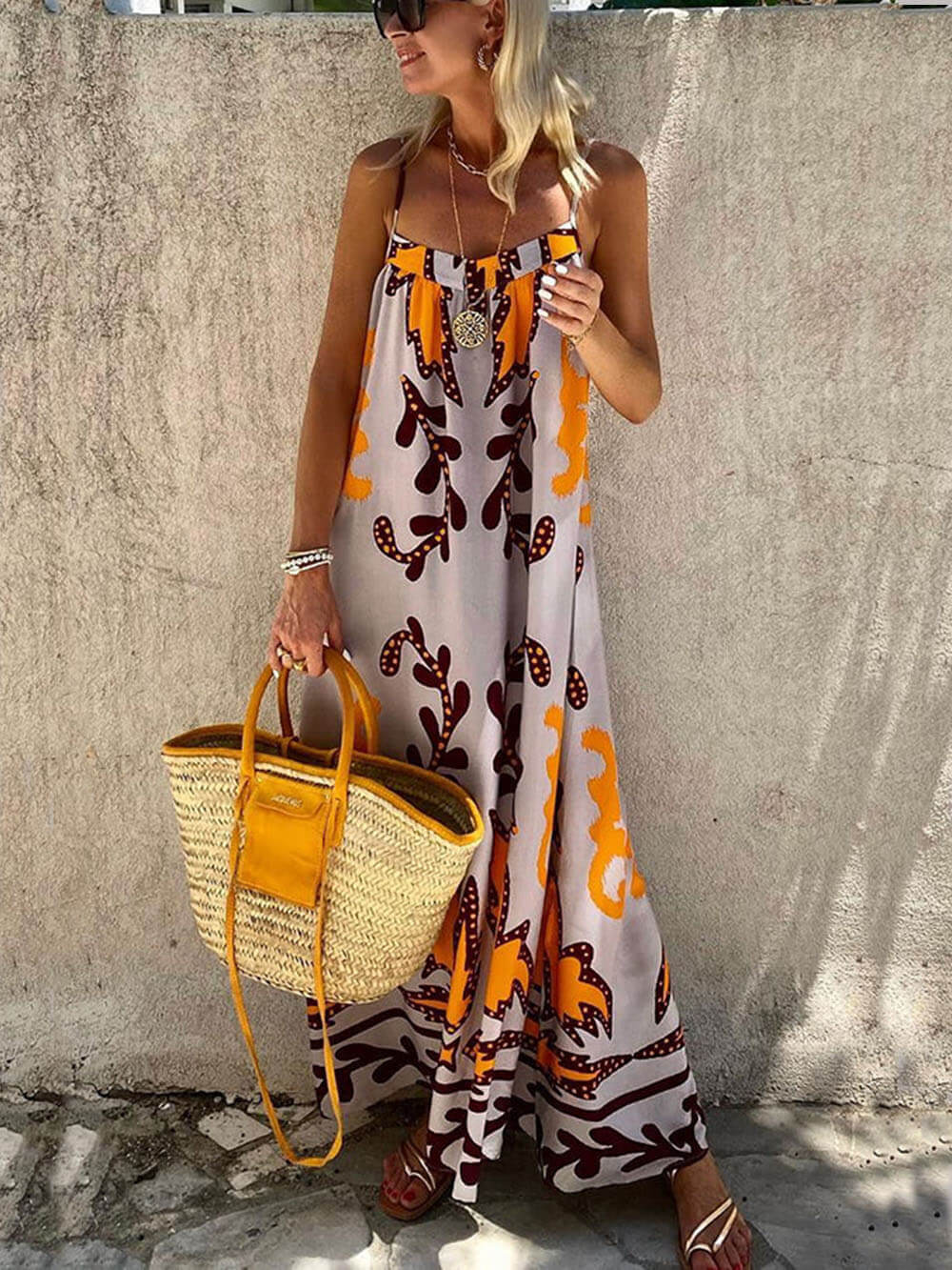 Charlie - Printed Sleeveless Maxi Dress