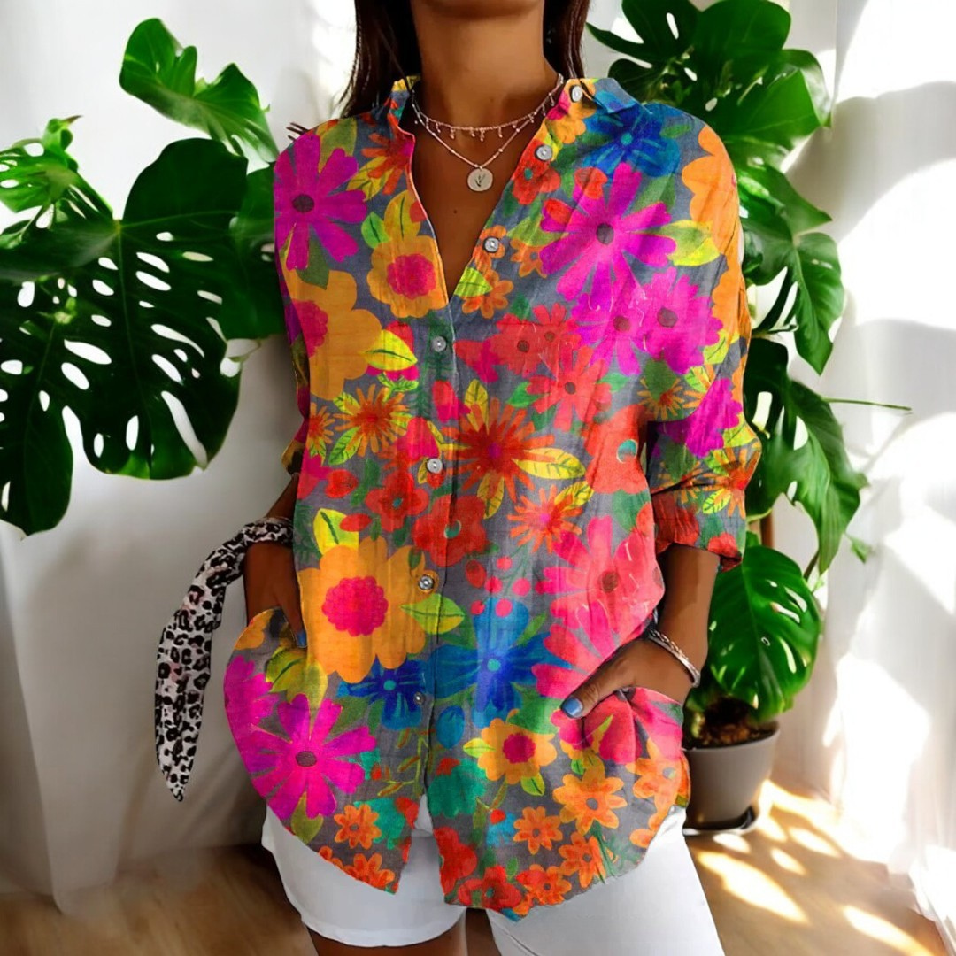 Isabelle – Floral Button Blouse